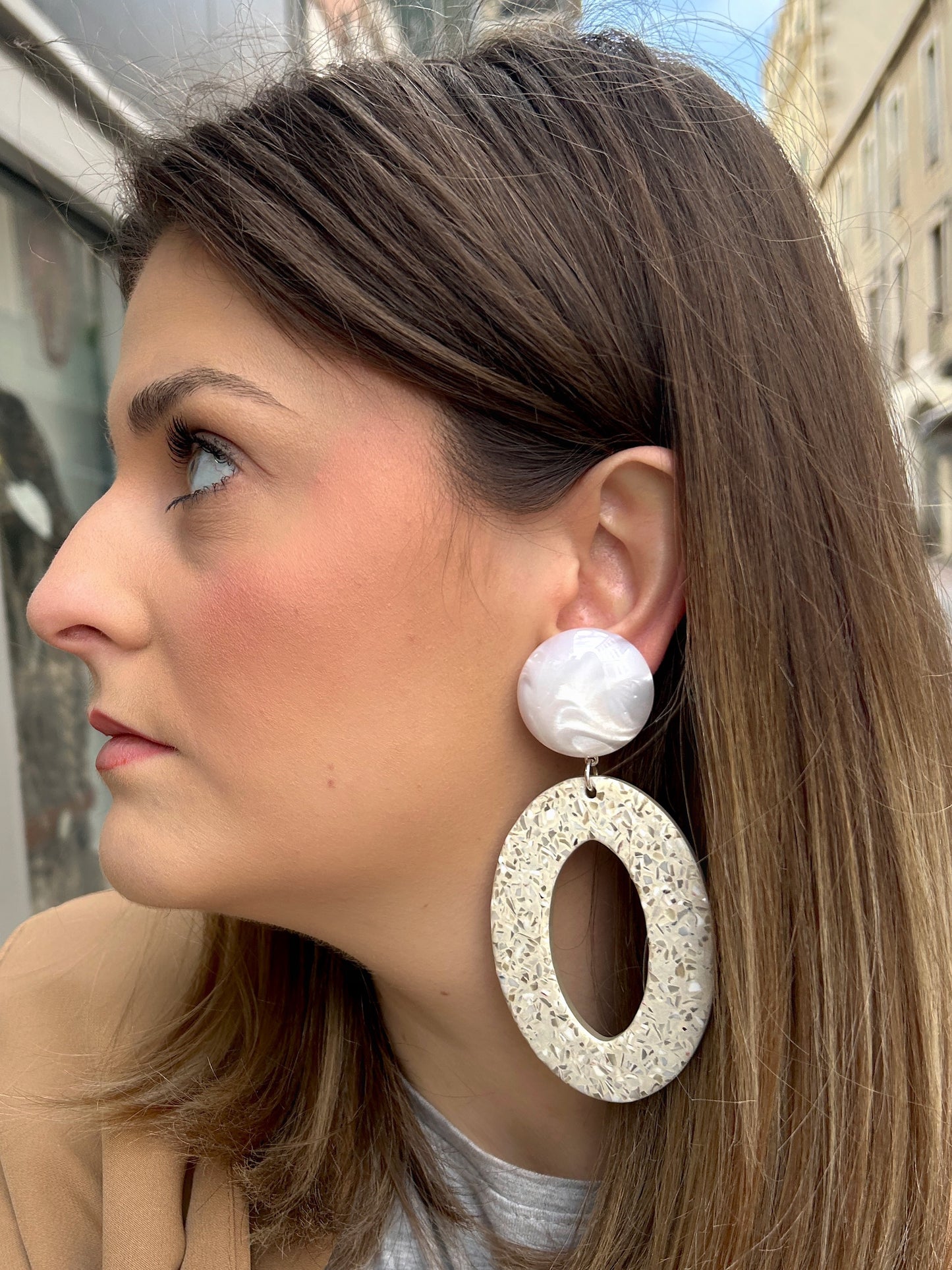 BOUCLES D'OREILLES - TERRAZZO