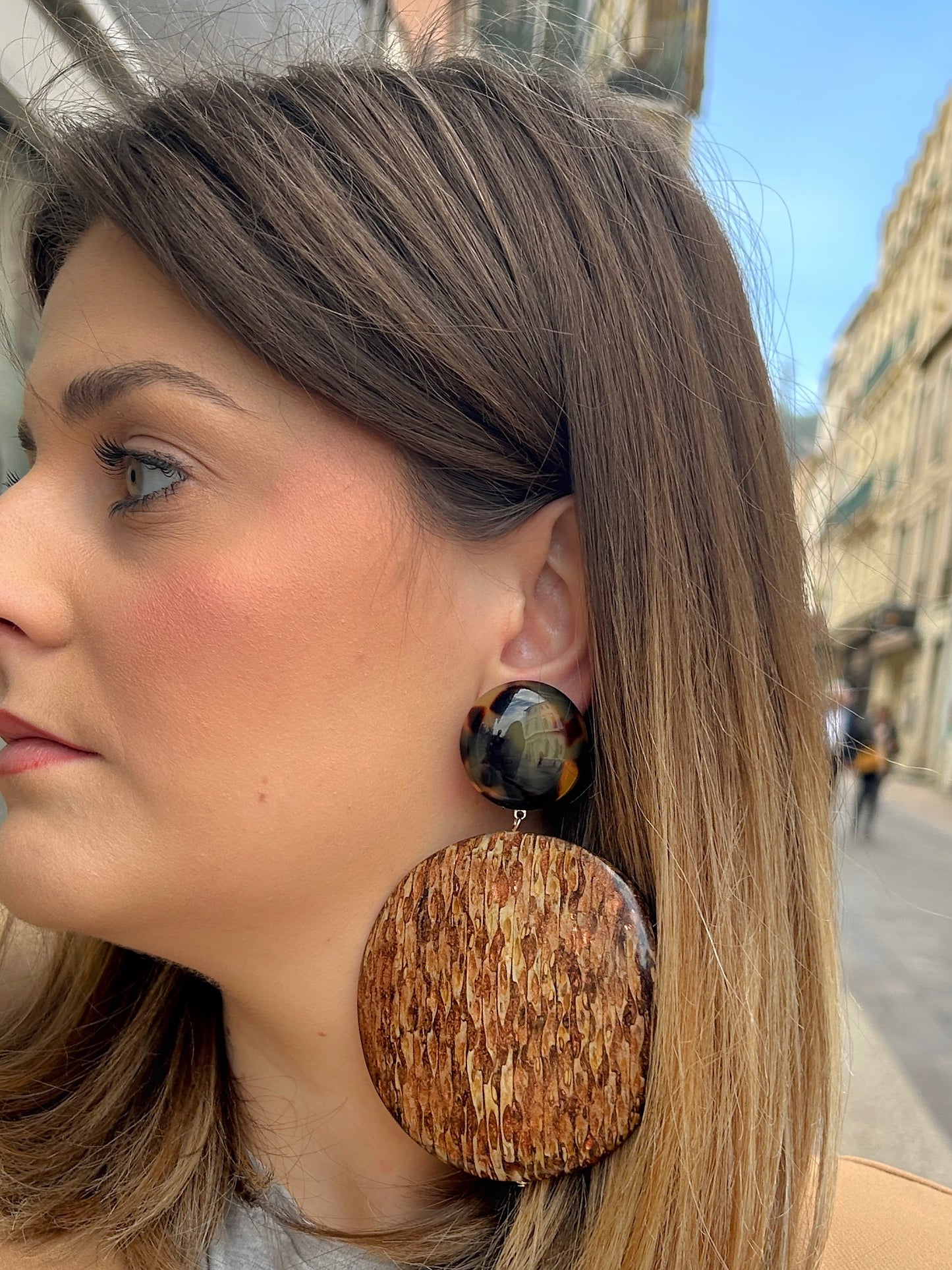 BOUCLES D'OREILLES - BOIS