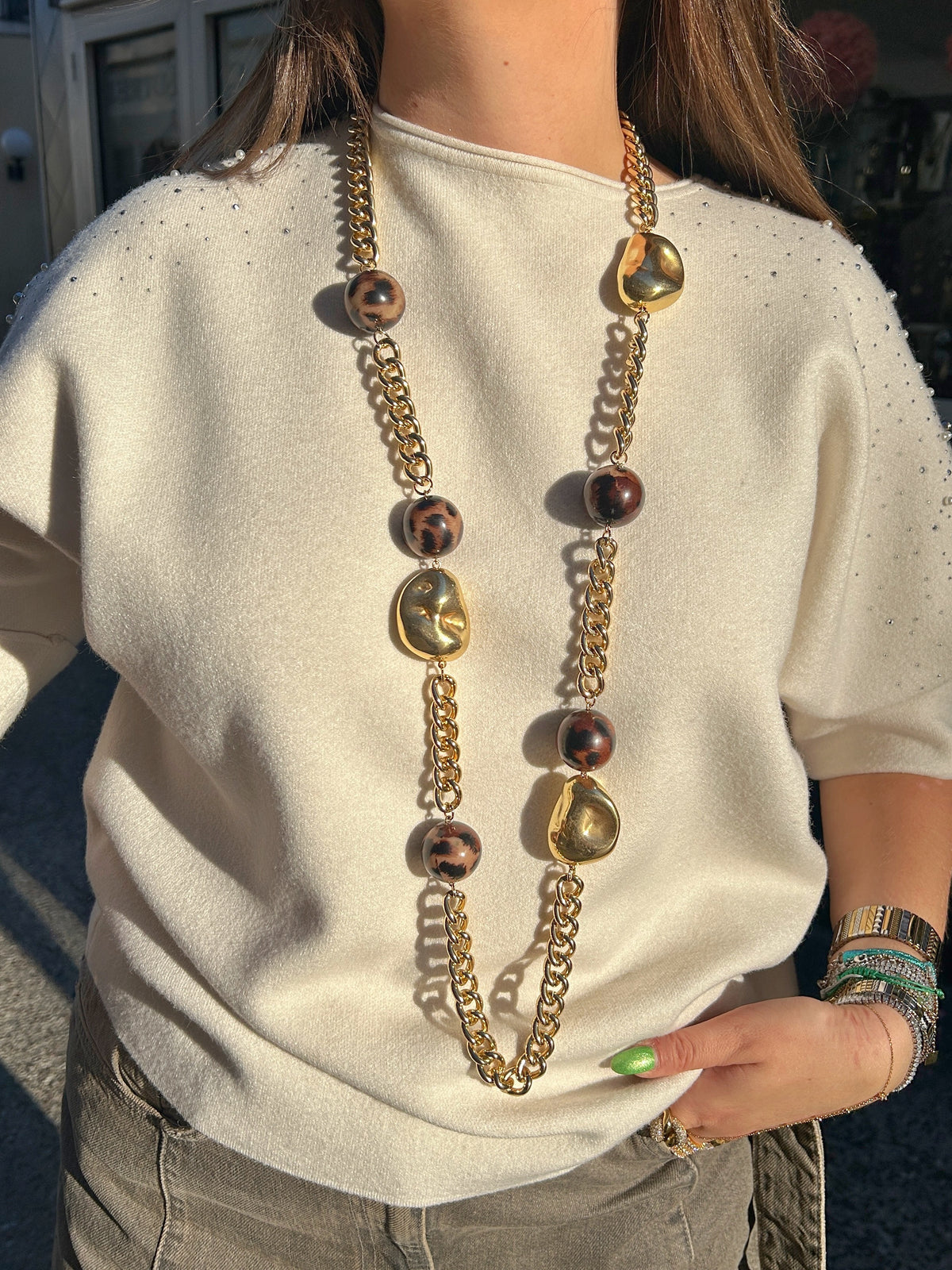 Sautoir safari gold francine bramli paris