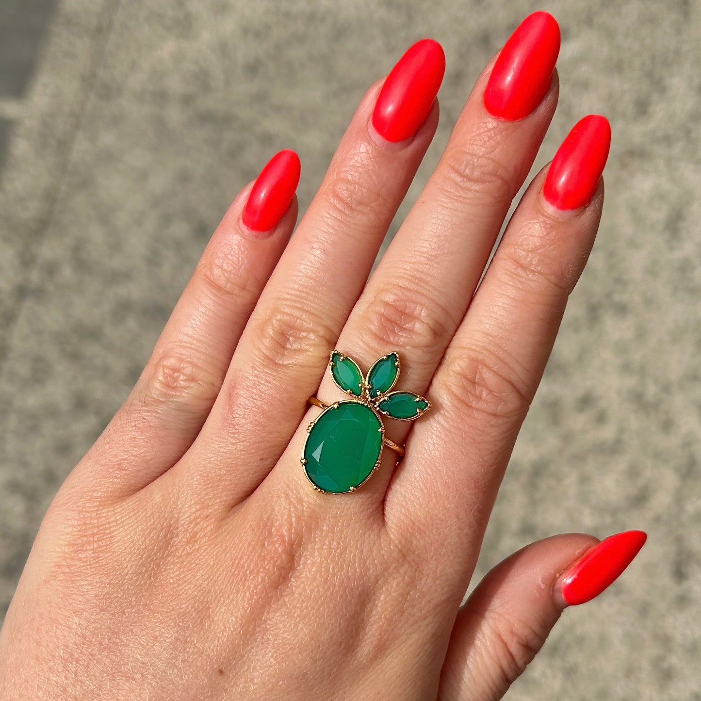 Bague portee ananas vert Au Fil de Lo
