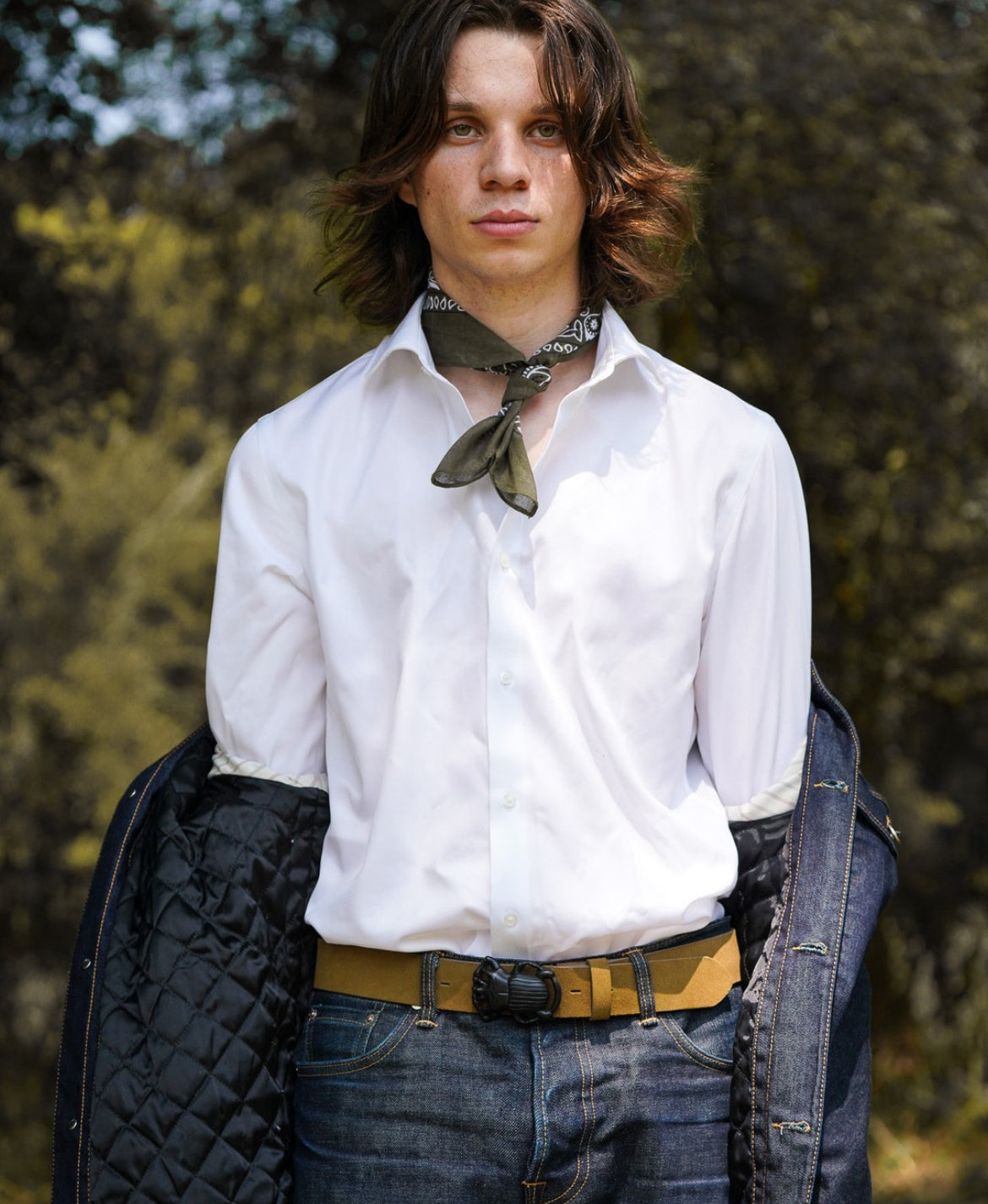 Boucle Yolète N162 scarabée noir montée sur ceinture interchangeable