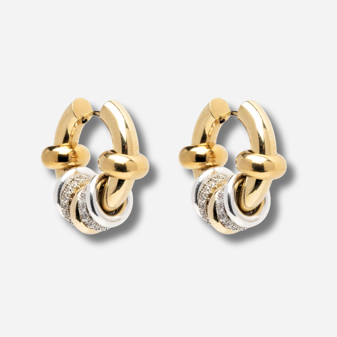 Boucles d’oreilles Capella Sigal dorées avec cristaux