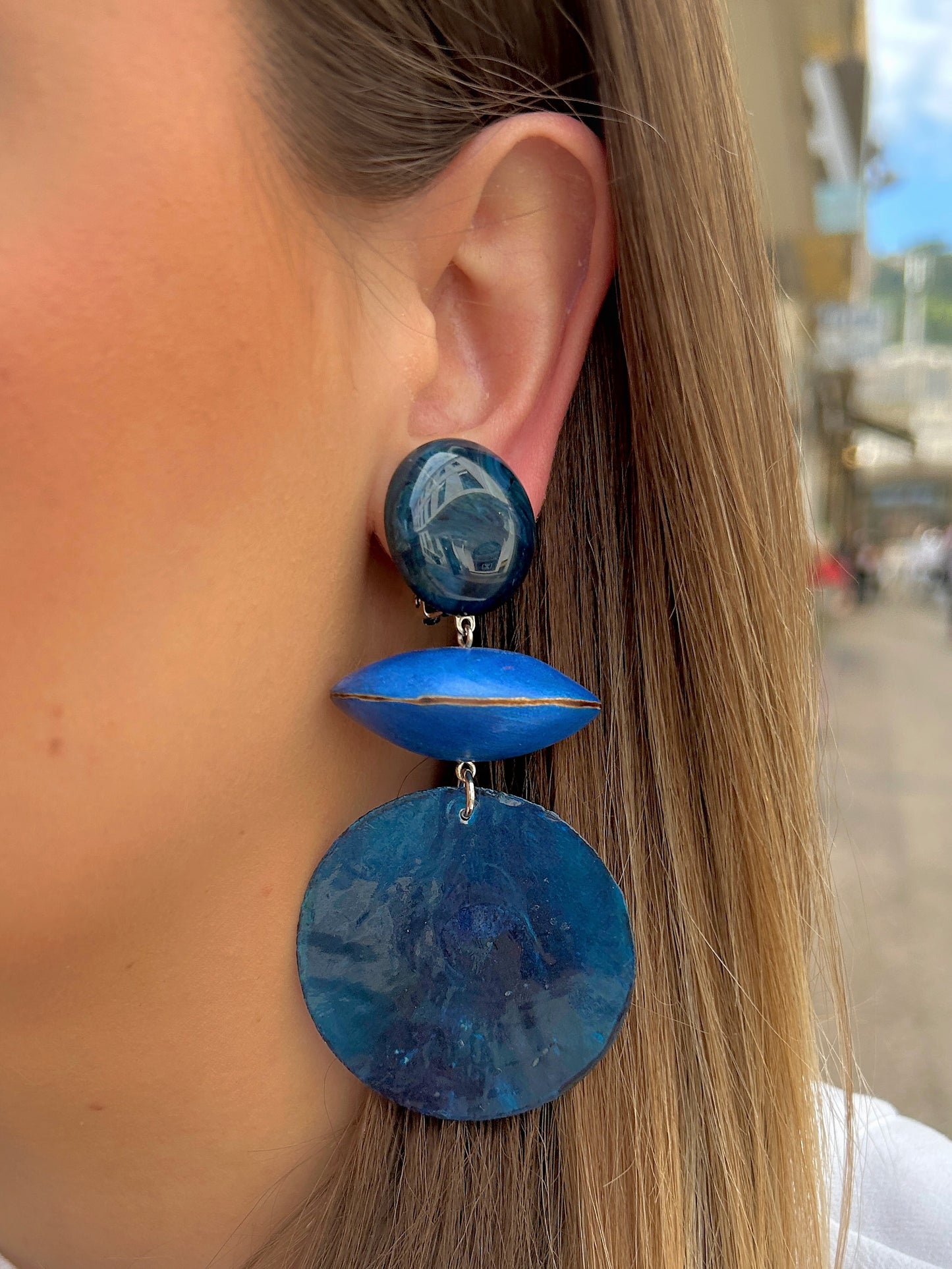 BOUCLES D'OREILLES - IVORY BLEU