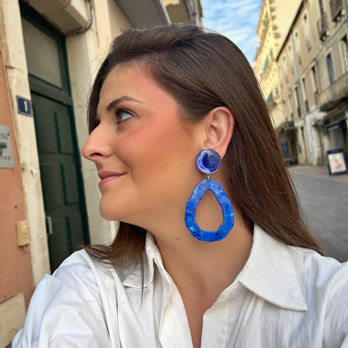 BOUCLES D'OREILLES - CASTANEA BLEU