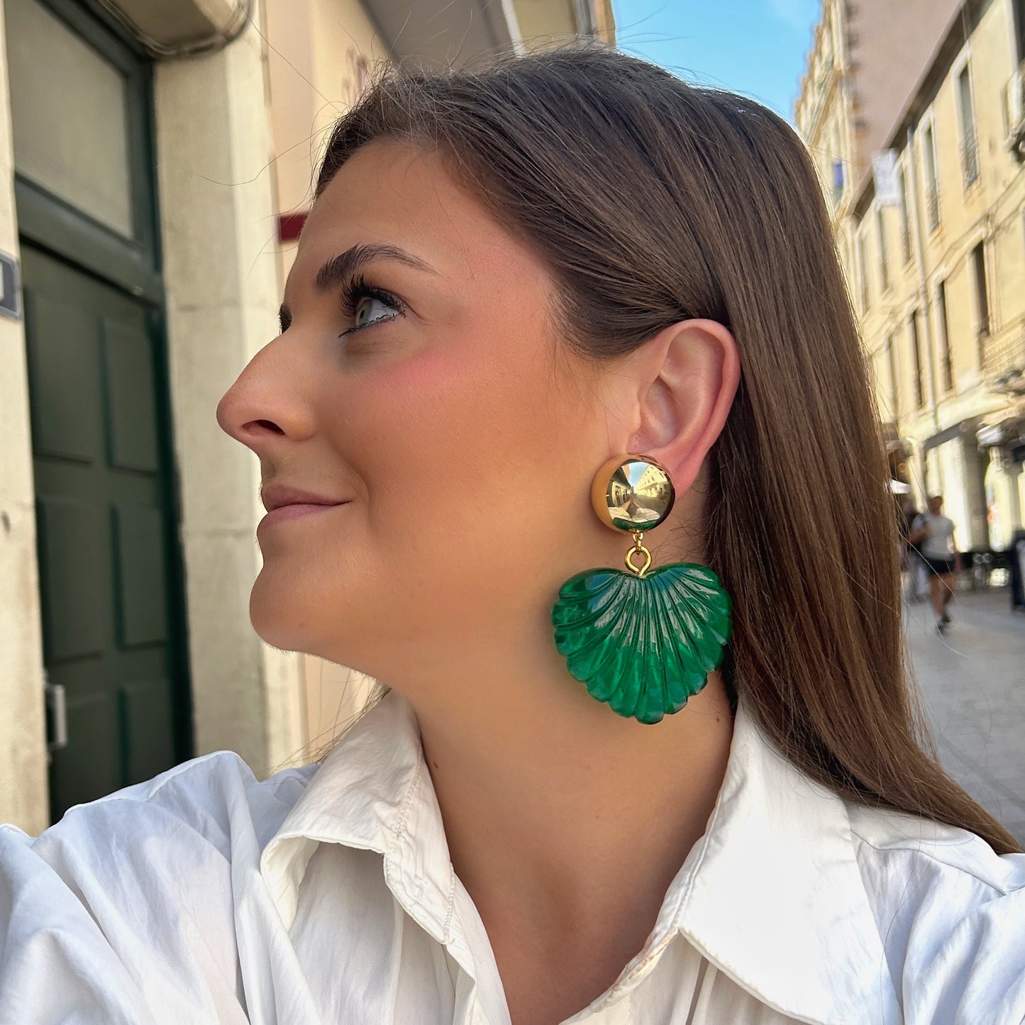 BOUCLES D'OREILLES - HEART VERT