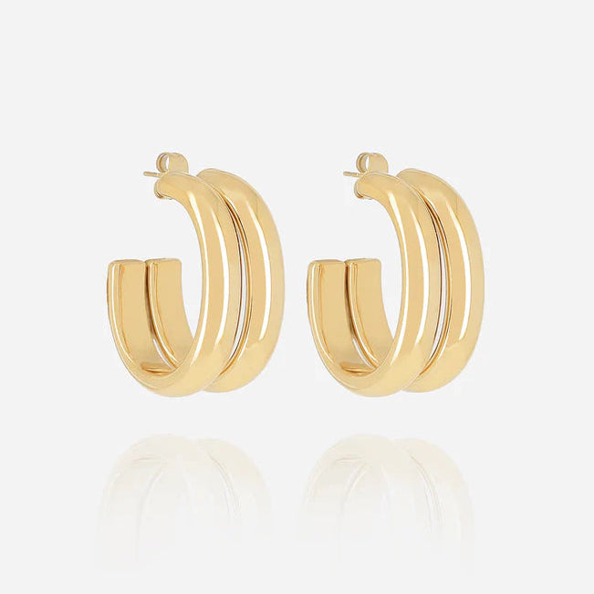 Boucles d’oreilles Lois ZAG en acier inoxydable doré ou argenté