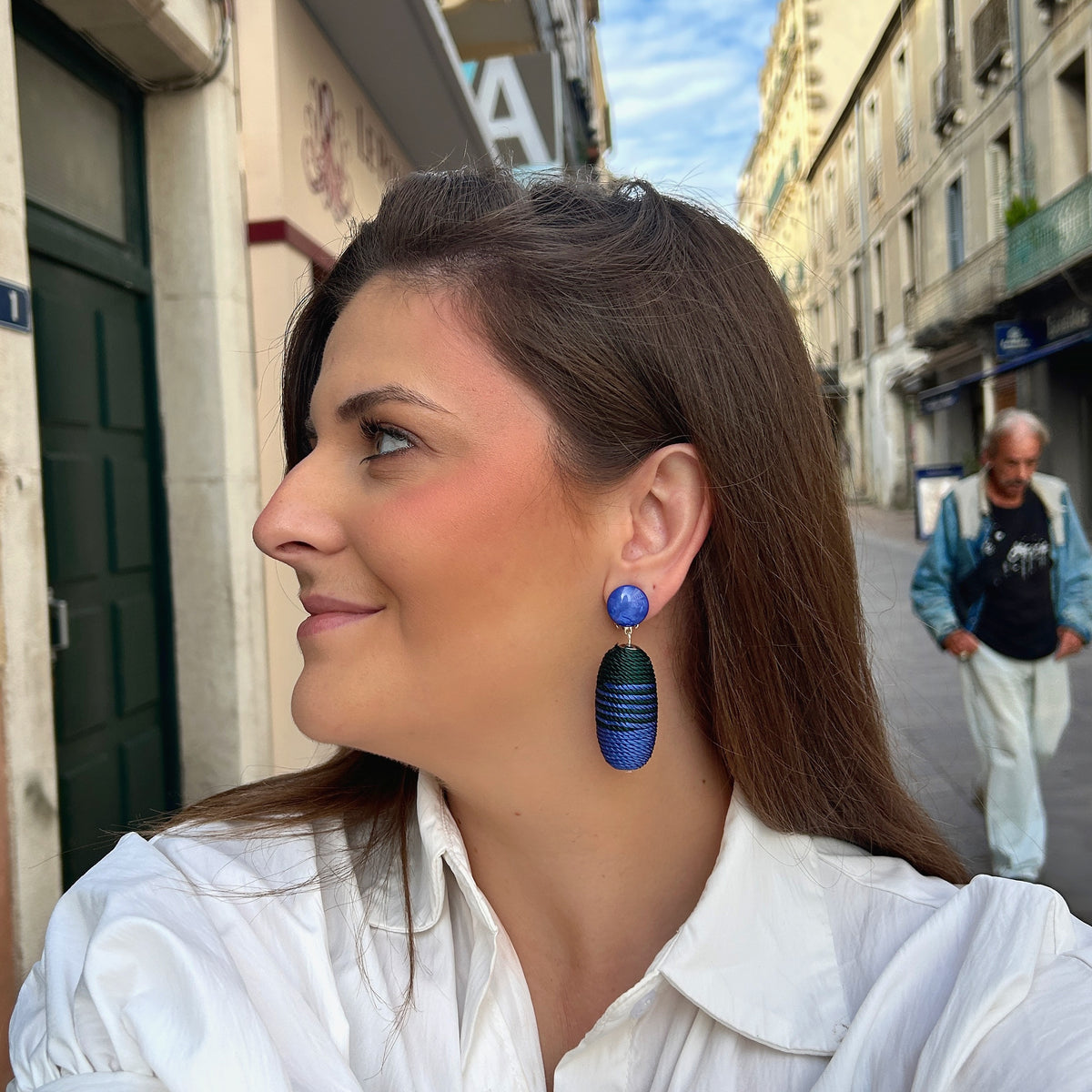 Boucles d’oreilles Lupita Bleu Francine Bramli Paris – Divinity Sète