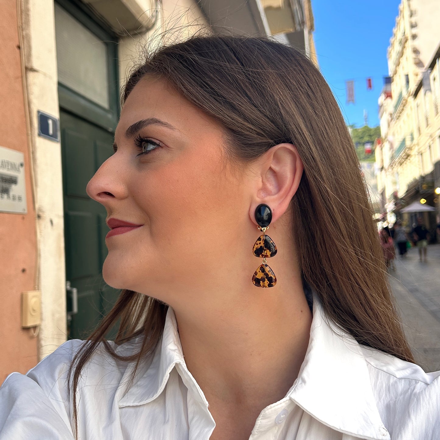 Boucles d’oreilles Maelle Ambre Francine Bramli Paris