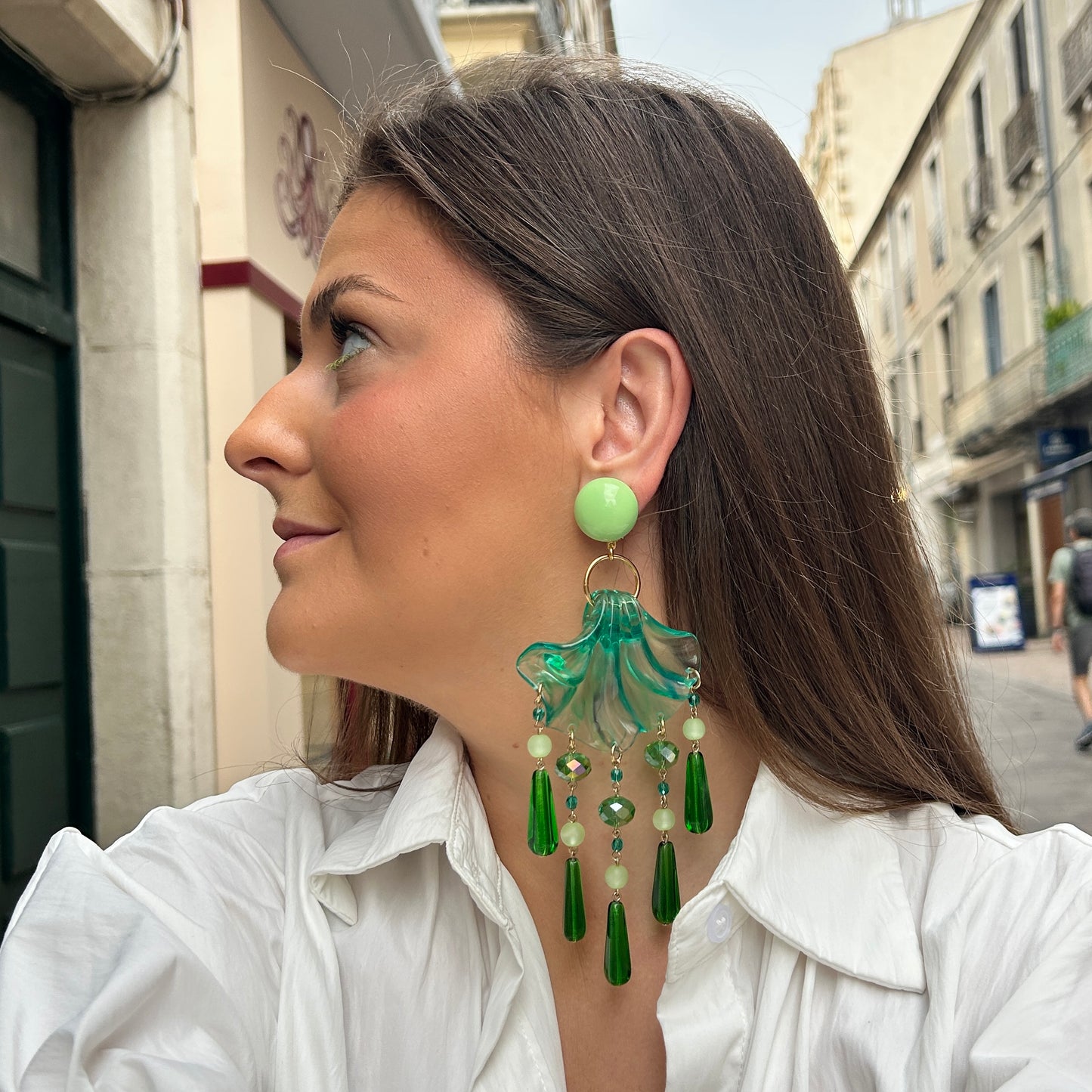 BOUCLES D'OREILLES - PAMPILLES AMELIA VERTE