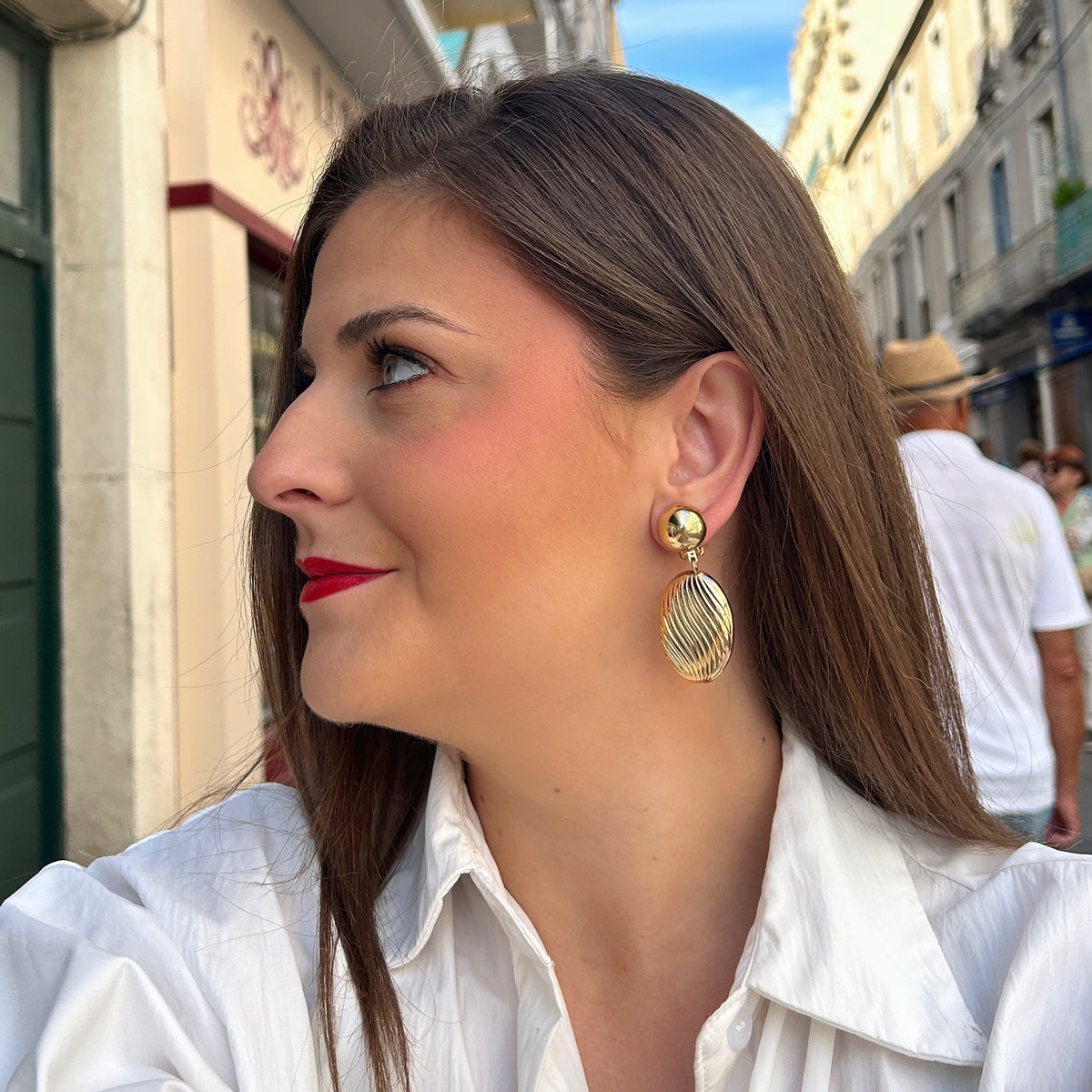 Boucles d’oreilles Réjane Gold dorées Francine Bramli Paris