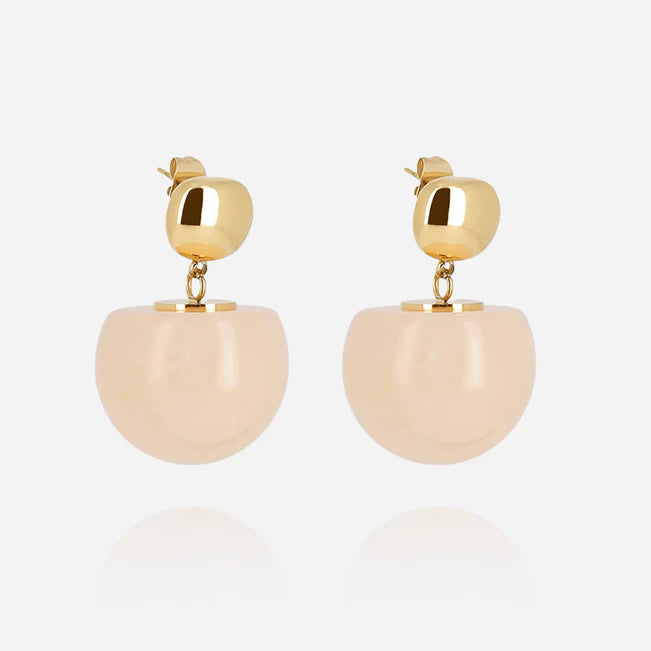 Boucles d’oreilles Rosazia ZAG en acier inoxydable doré et résine colorée