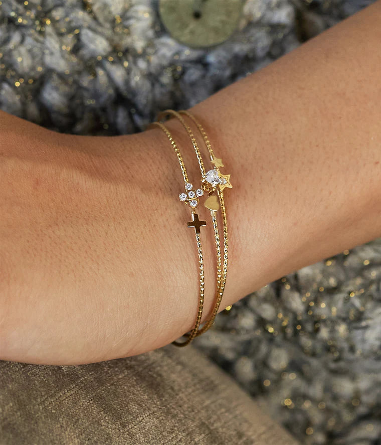 Bracelet jonc Aéris doré étoiles femme fin élégant Divinity Sète