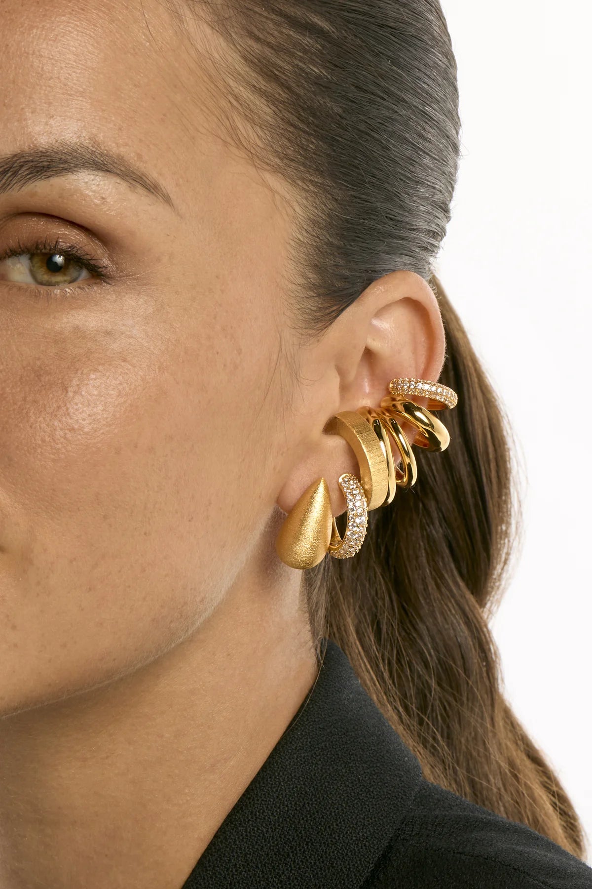 Earcuff Little Shiny Muse Gold MYA BAY doré et strass