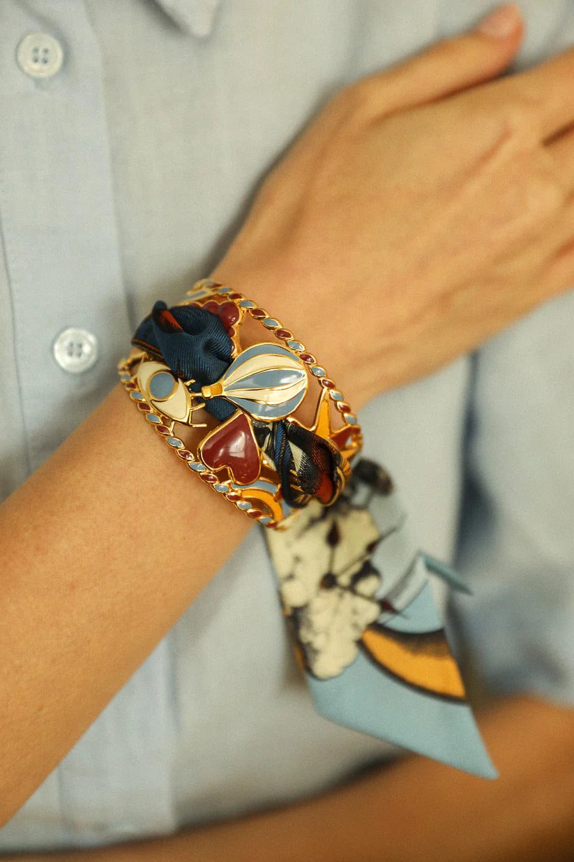 Manchette BOOM neutre doree multicolore bijoux symboles femme