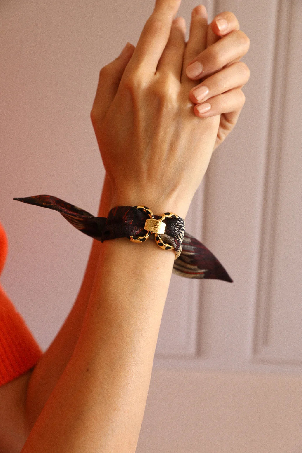 Ornement Léopard doré et noir An-née pour bracelet ruban