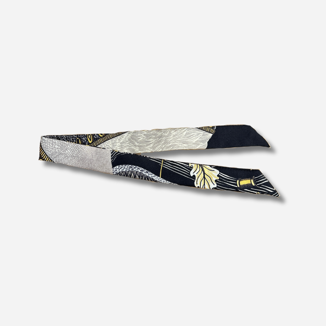 RUBAN 2 CM - CERF BOHÈME NOIR