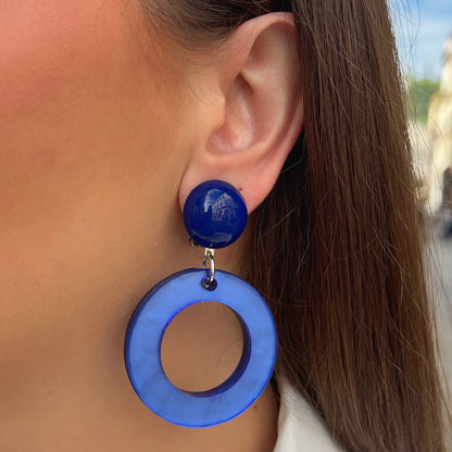 BOUCLES D'OREILLES - CYBILLE GIVRÉE BLEU XS