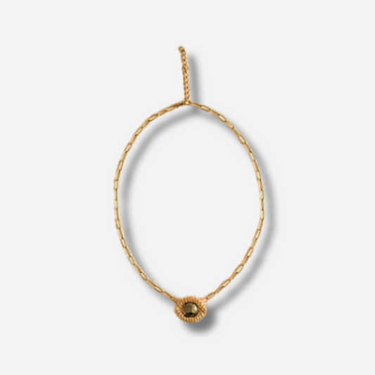 COLLIER - OEIL DE CAIMAN PYRITE