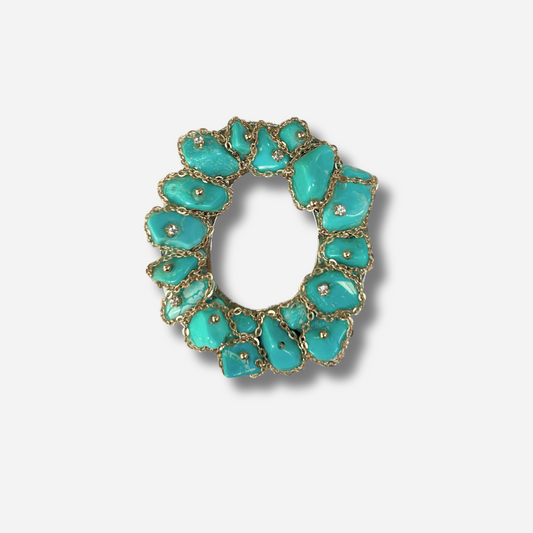 BROCHE - ANNEAU TURQUOISE