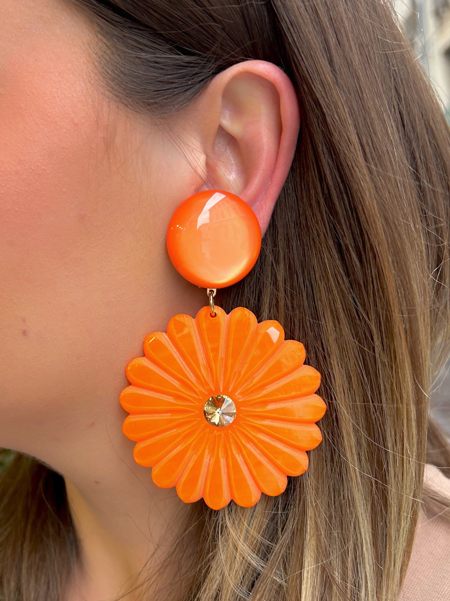 BOUCLES D'OREILLES - PENSÉE ORANGE