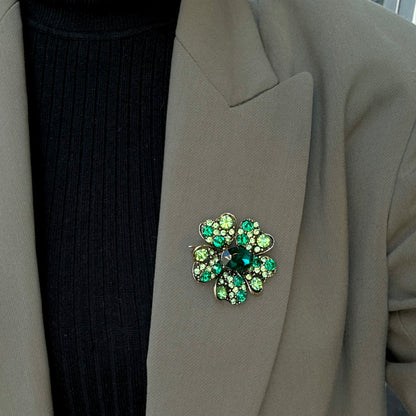 BROCHE - FLEUR VERTE