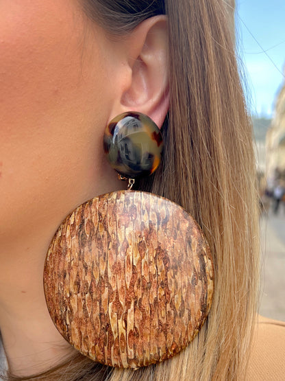 BOUCLES D'OREILLES - BOIS