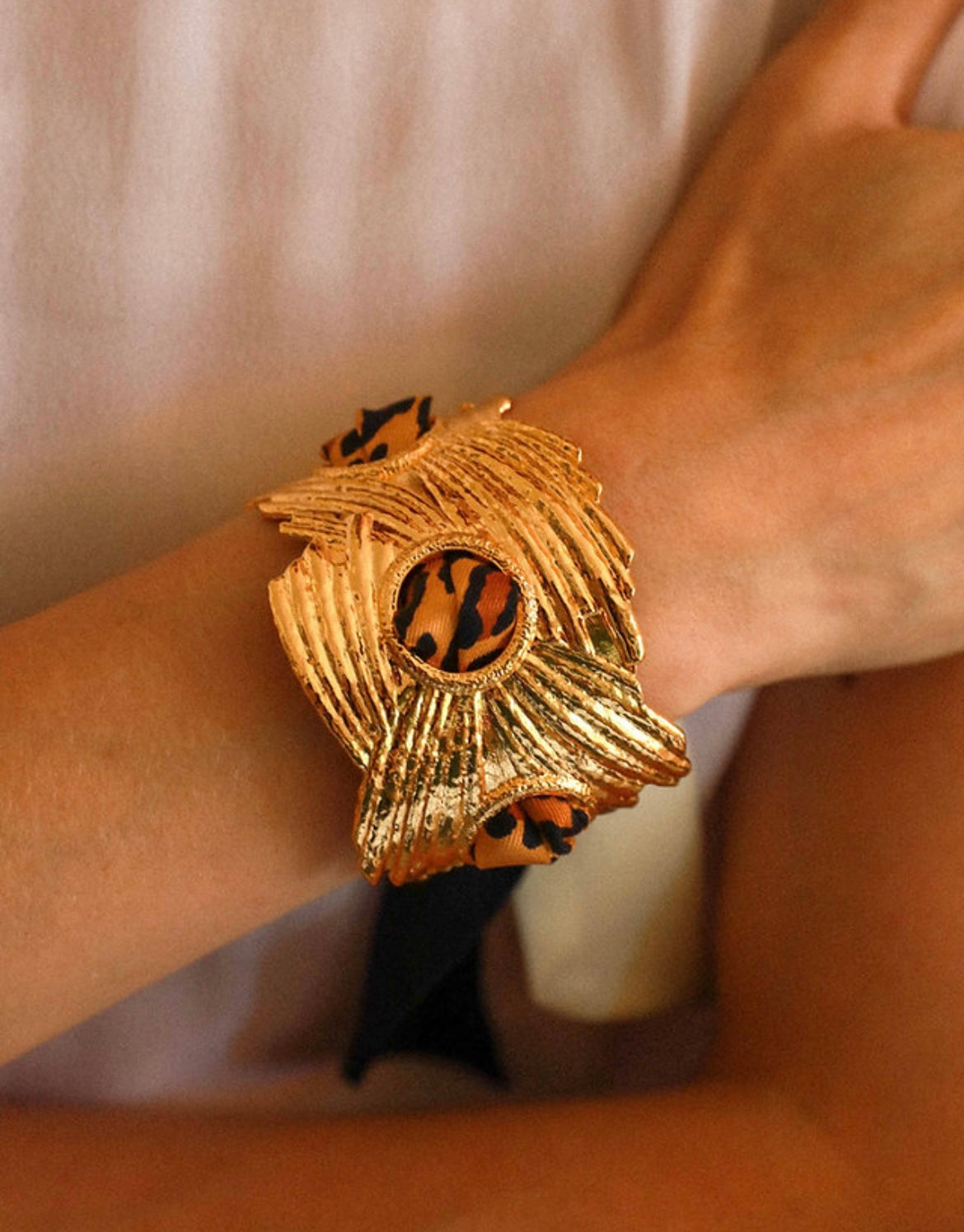 RUBAN 4 CM - LÉOPARD NOIR ET BLANC