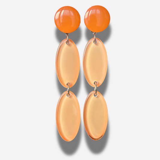 Boucles Lima Double Orange Francine Bramli Paris longues et translucides chez Divinity Sète