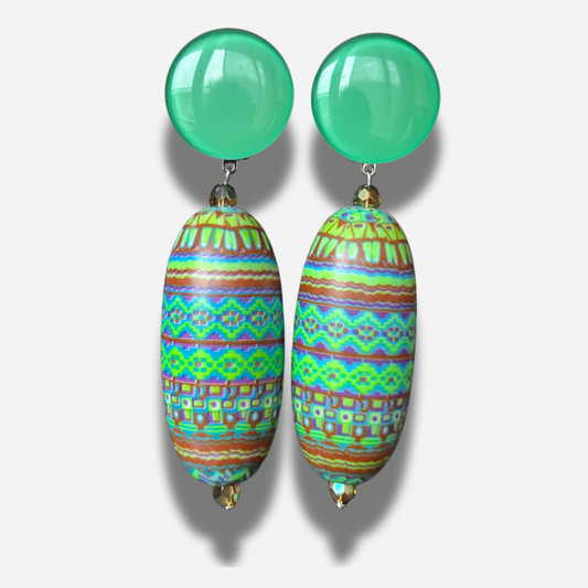 Boucles ethniques turquoise Francine Bramli Paris