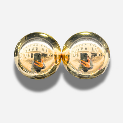Boucles d’oreilles Rainball Doré XXL Francine Bramli Paris effet miroir doré oversize chic