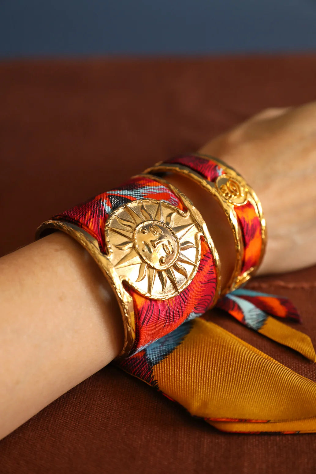 Ruban en soie 4 cm Tigre Pop multicolore An-née pour manchette
