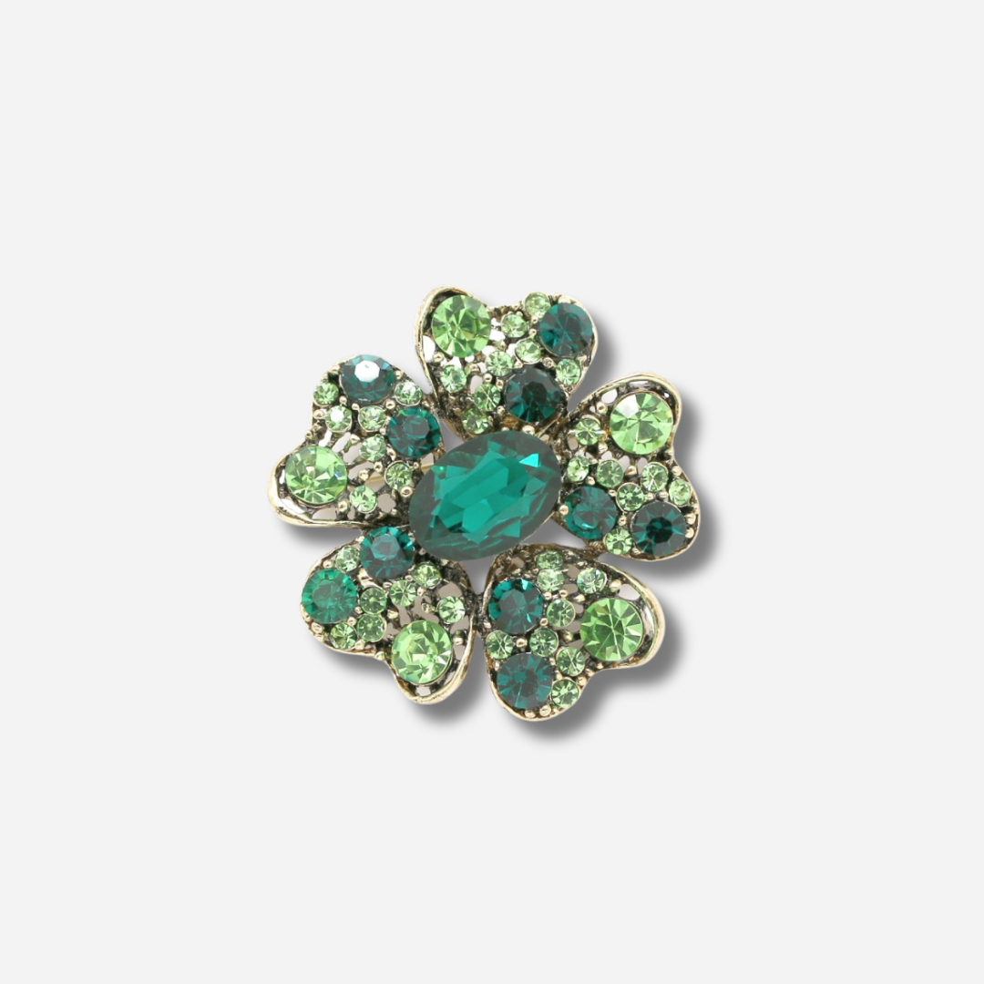 BROCHE - FLEUR VERTE