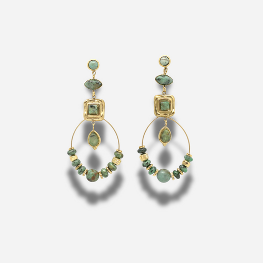 BOUCLES D'OREILLES - CASCADE TURQUOISE