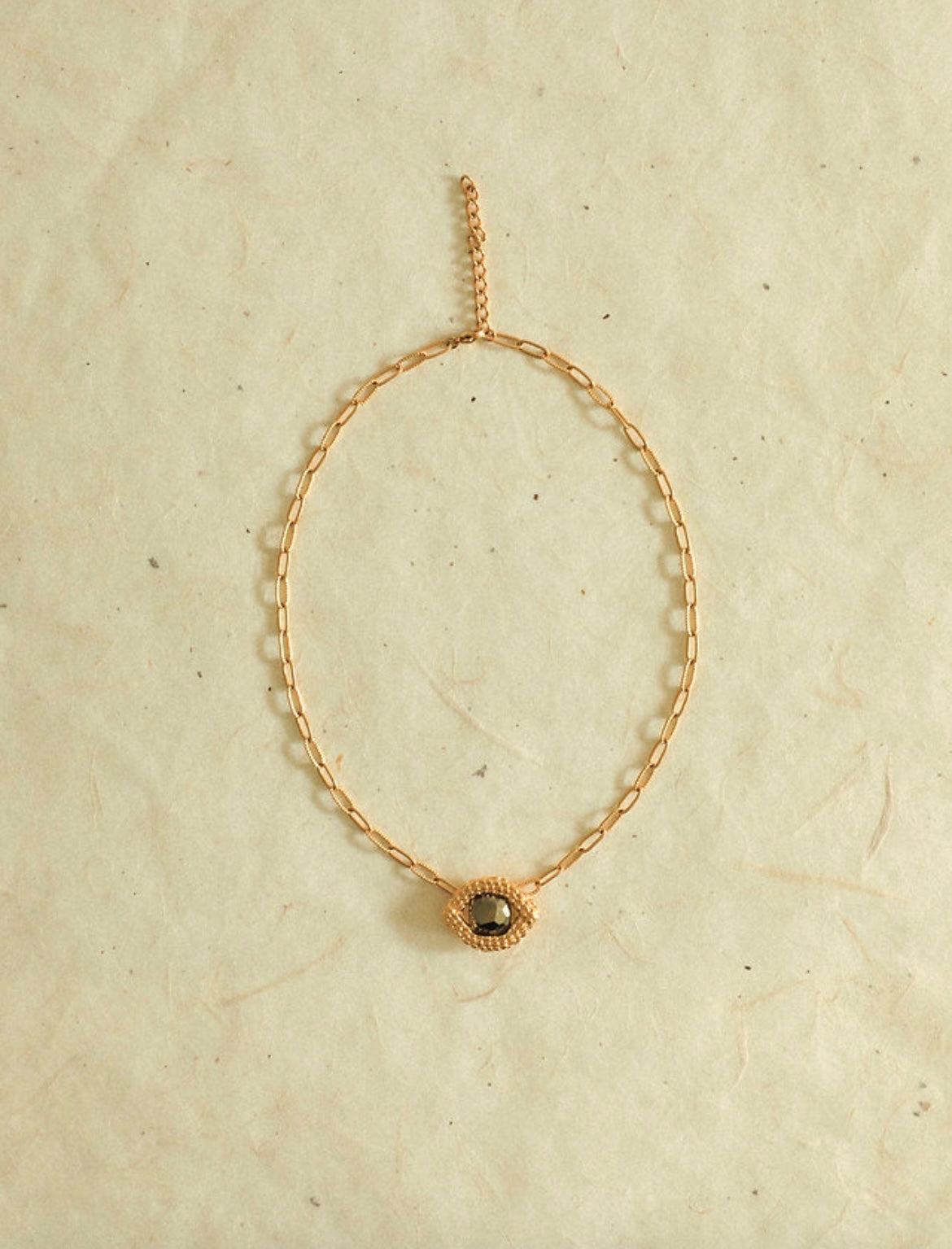 COLLIER - OEIL DE CAIMAN PYRITE