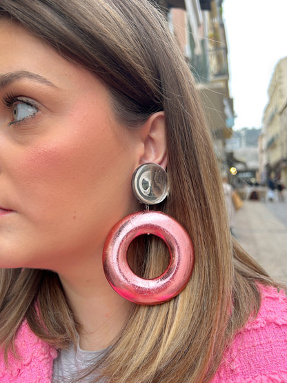 BOUCLES D'OREILLES - RÉTRO ROSE