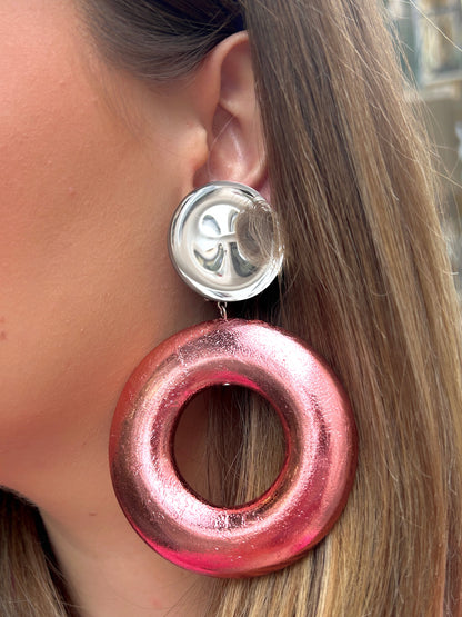 BOUCLES D'OREILLES - RÉTRO ROSE