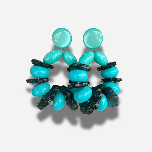 BOUCLES D'OREILLES - BASTILLE XXL TURQUOISE