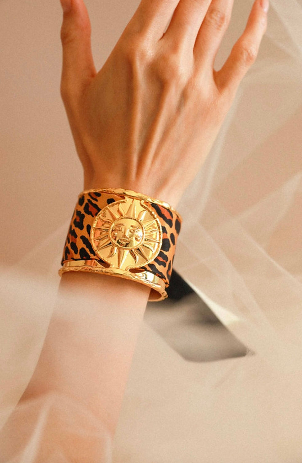 RUBAN 4 CM - LÉOPARD NOIR ET BLANC