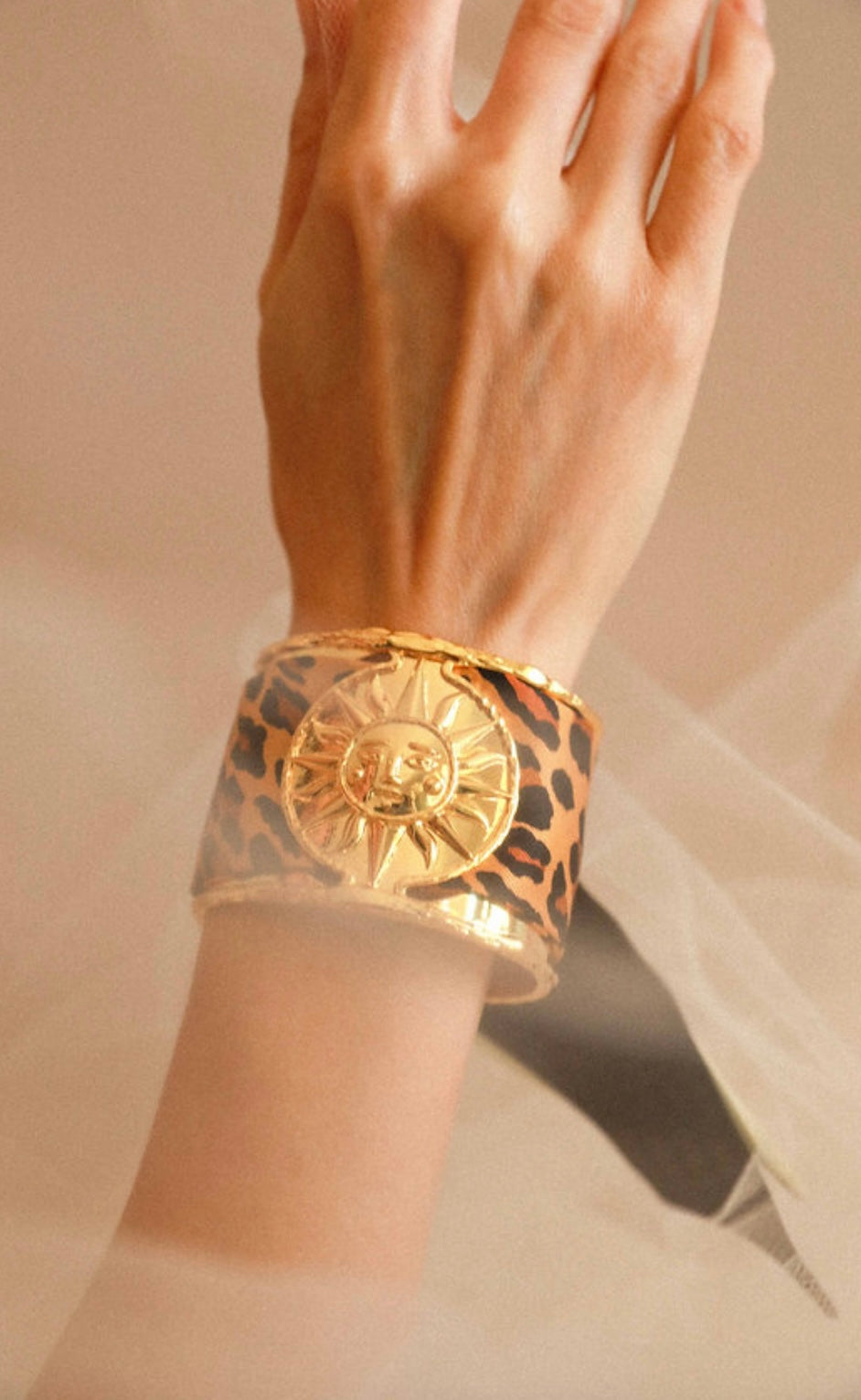 RUBAN 4 CM - LÉOPARD NOIR ET BLANC