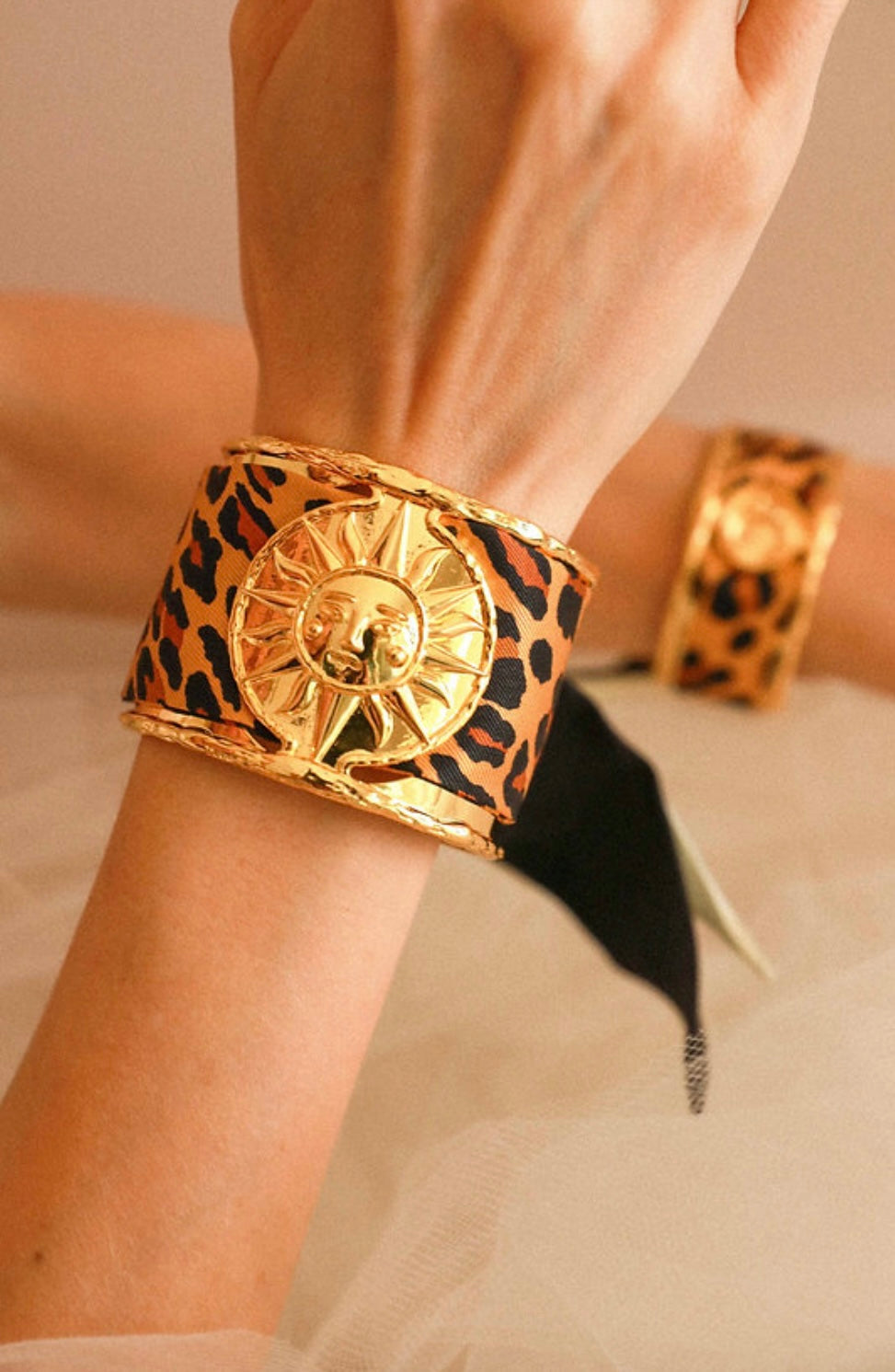 RUBAN 4 CM - LÉOPARD NOIR ET BLANC