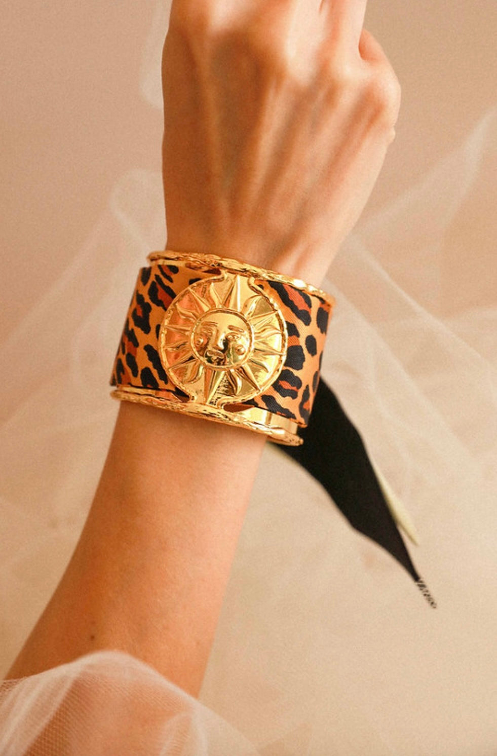 RUBAN 4 CM - LÉOPARD NOIR ET BLANC