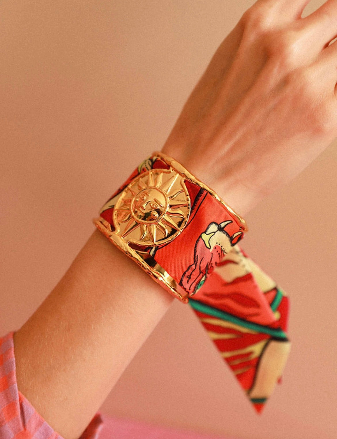 RUBAN 4 CM - TIGRE ET CERCEAUX COLORÉ