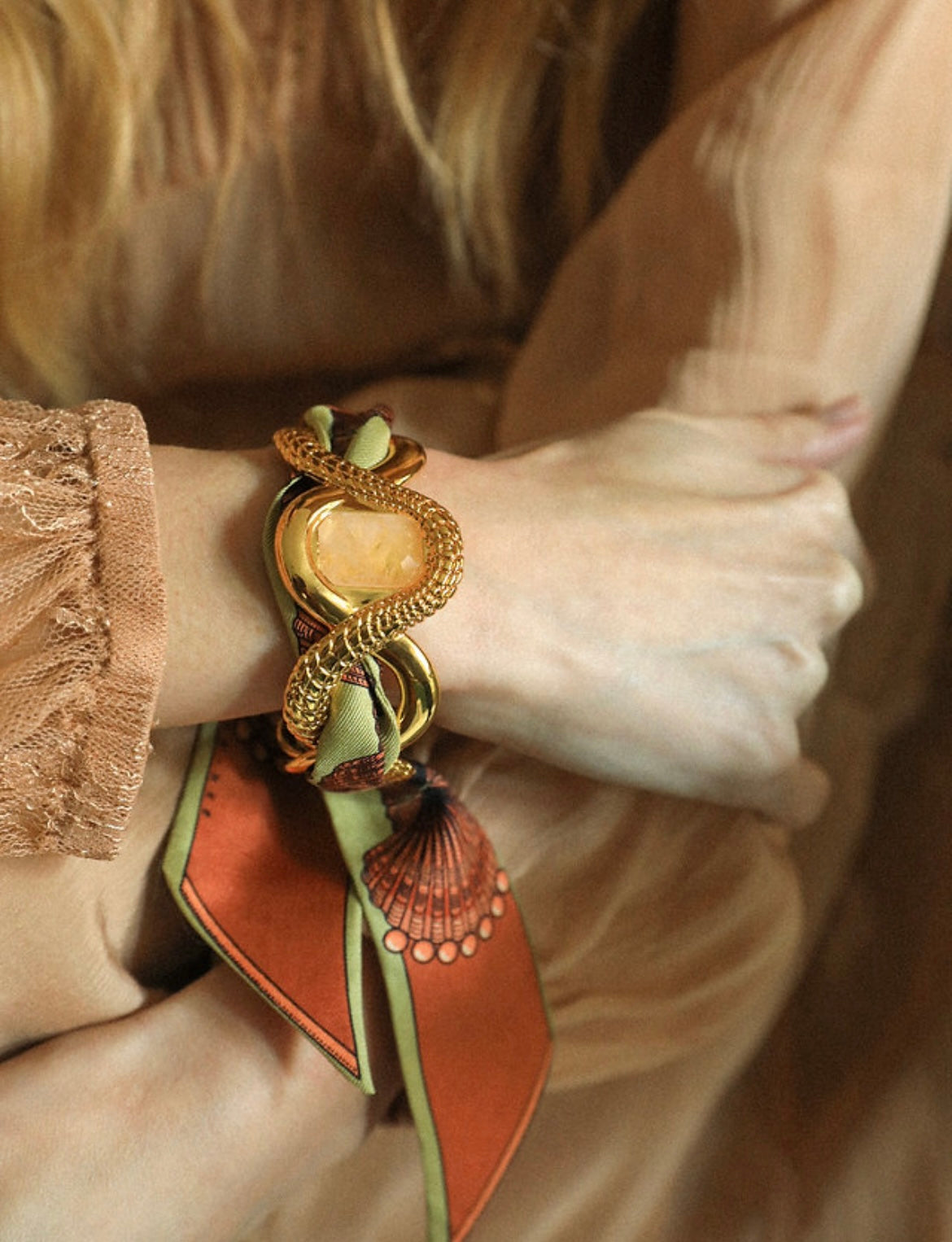 RUBAN 4 CM - COQUILLAGE NEUTRE