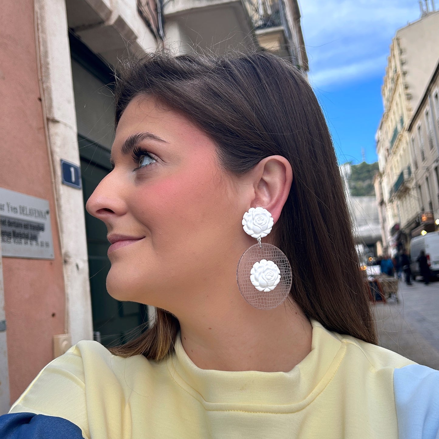 BOUCLES D'OREILLES - GIRAFE BLANC
