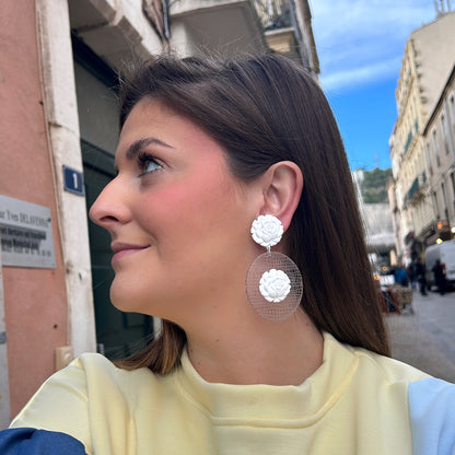 BOUCLES D'OREILLES - GIRAFE BLANC