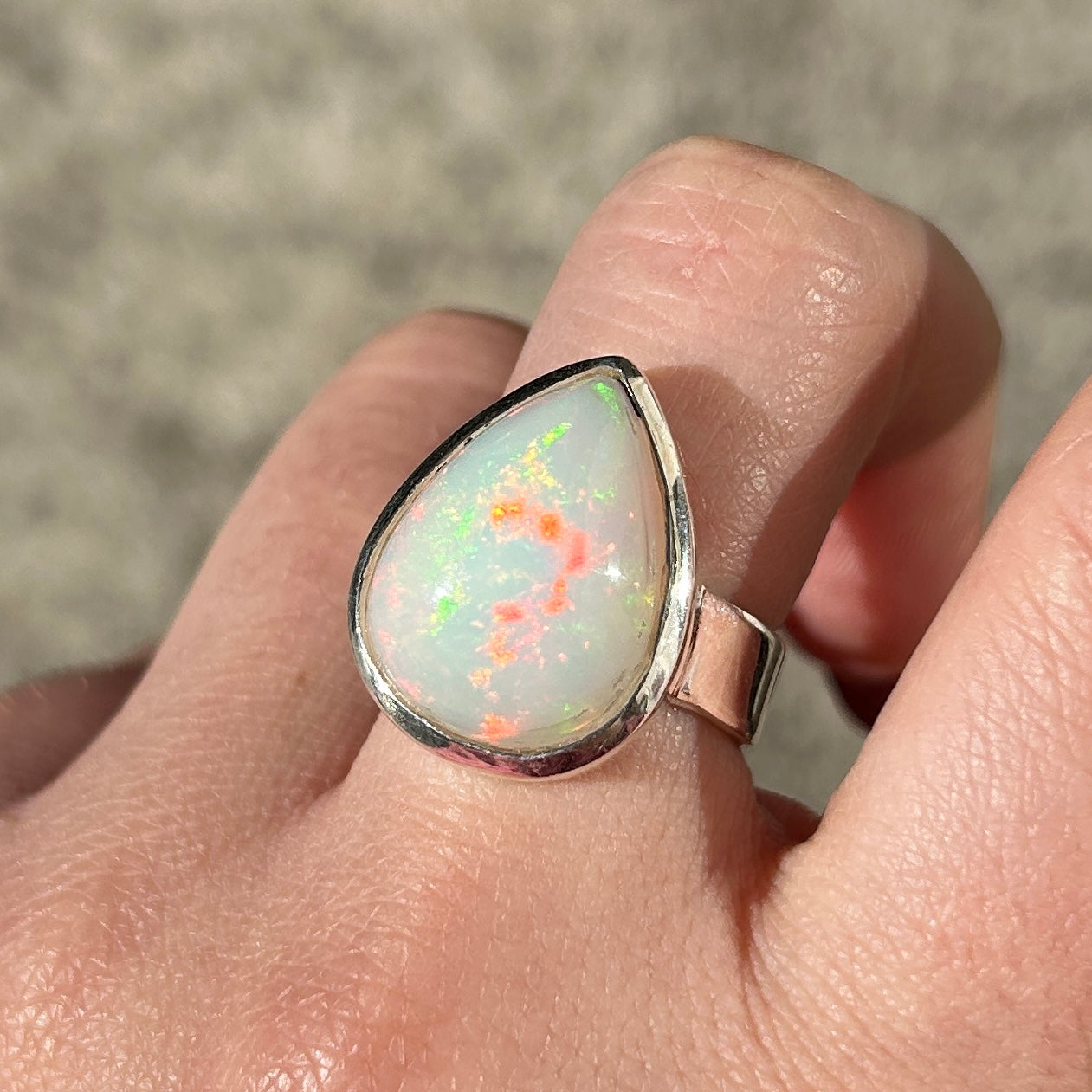 BAGUE - OPALE WELO D'ÉTHIOPIE ARGENT 925
