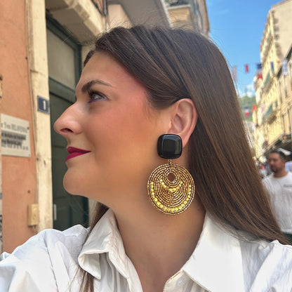 Boucles d’oreilles Helena Gold dorées Francine Bramli Paris
