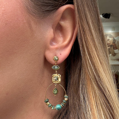 BOUCLES D'OREILLES - CASCADE TURQUOISE