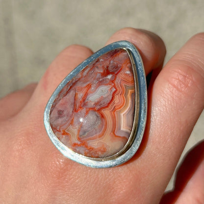 Bague pierre crazy lace motifs naturels femme
