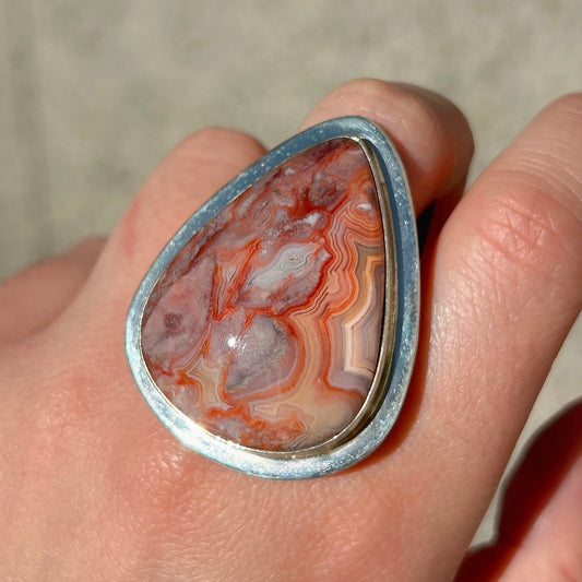 Bague pierre crazy lace motifs naturels femme